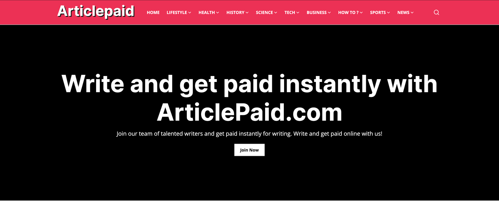 Write and get paid instantly with ArticlePaid.com Join our team of talented writers and get paid instantly for writing. Write and get paid online with us!